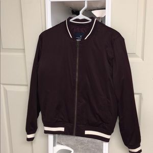 Maroon bomber jacket